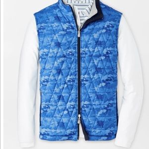 Peter Millar Blue Camo Vest, Blue…Medium